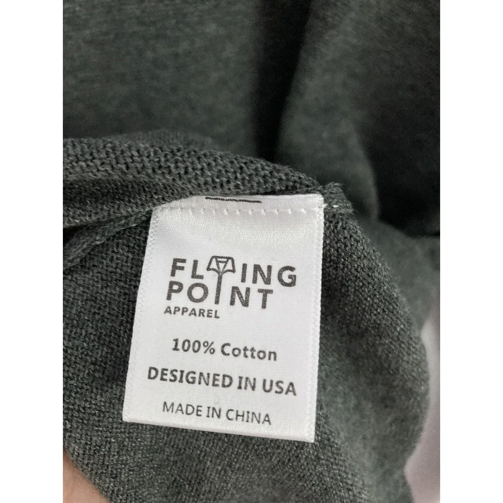 Vtg Flying Point Sweater Men XL VNeck Cotton Knit 1 Piece Shirt Collar Trim NEW